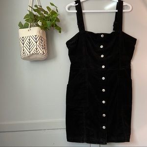 H&M Black Cord Overall Dress